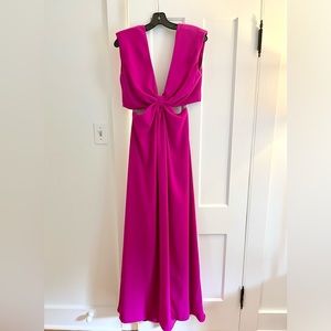 Monique Lhuiller Cutout Sleeveless Crepe Gown - Hot Pink
